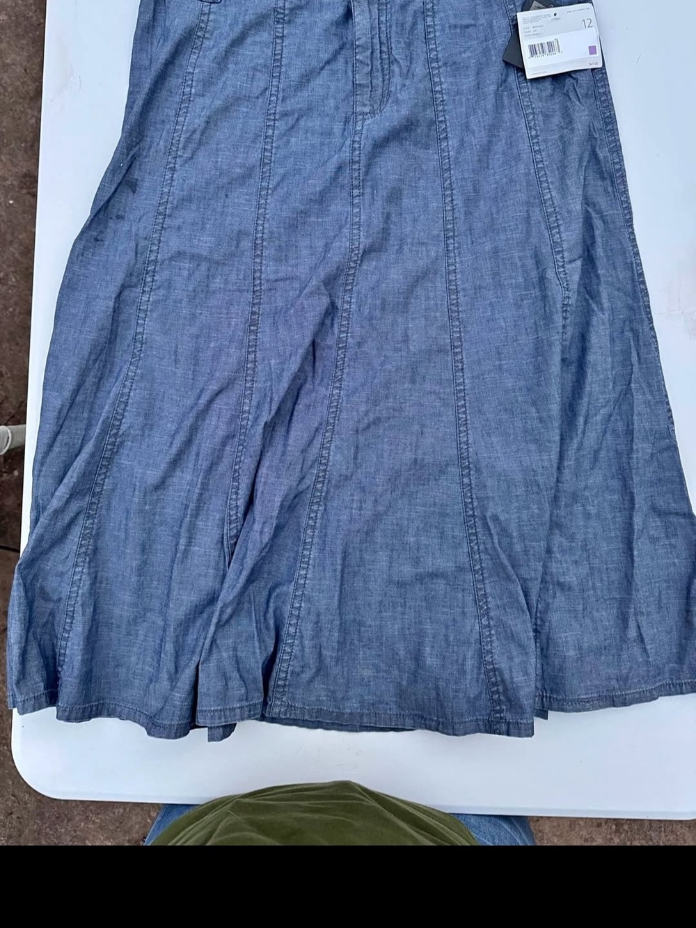 Liz Claiborne Chambray A-Line Maxi Skirt - Blue